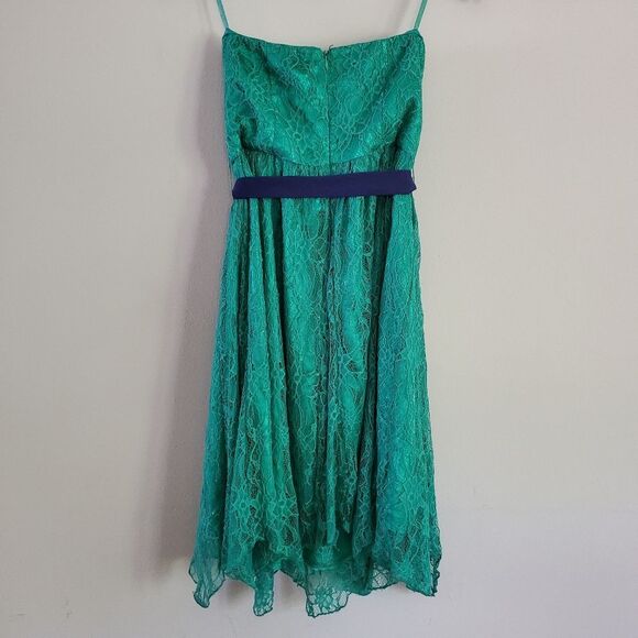 Urban Outfitters ThistlePearl Green Lace Strapless Dress Size 4 - Picture 5 of 7